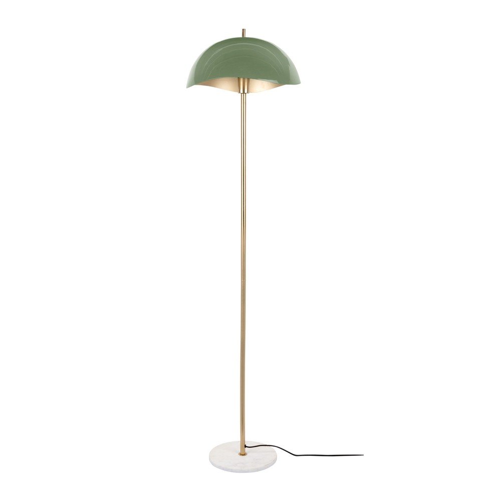 Zöld-aranyszínű állólámpa fém búrával (magasság 154 cm) Waved – Leitmotiv