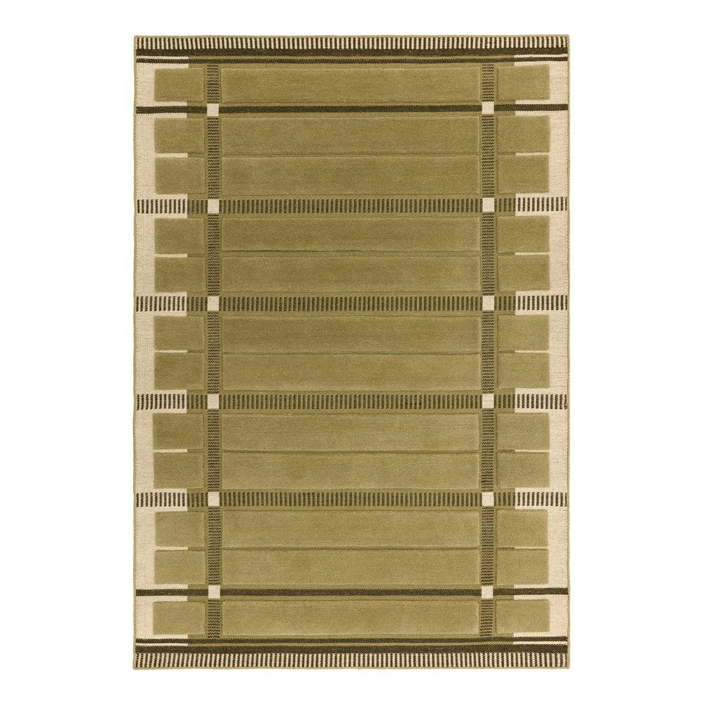 Zöld-bézs kézi szövésű gyapjú szőnyeg 120x170 cm – Asiatic Carpets