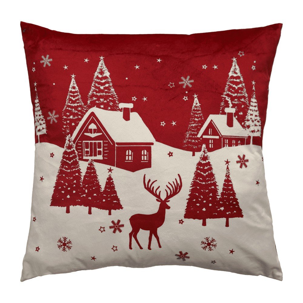 Bársony díszpárna karácsonyi mintával 50x50 cm Valea – douceur d'intérieur