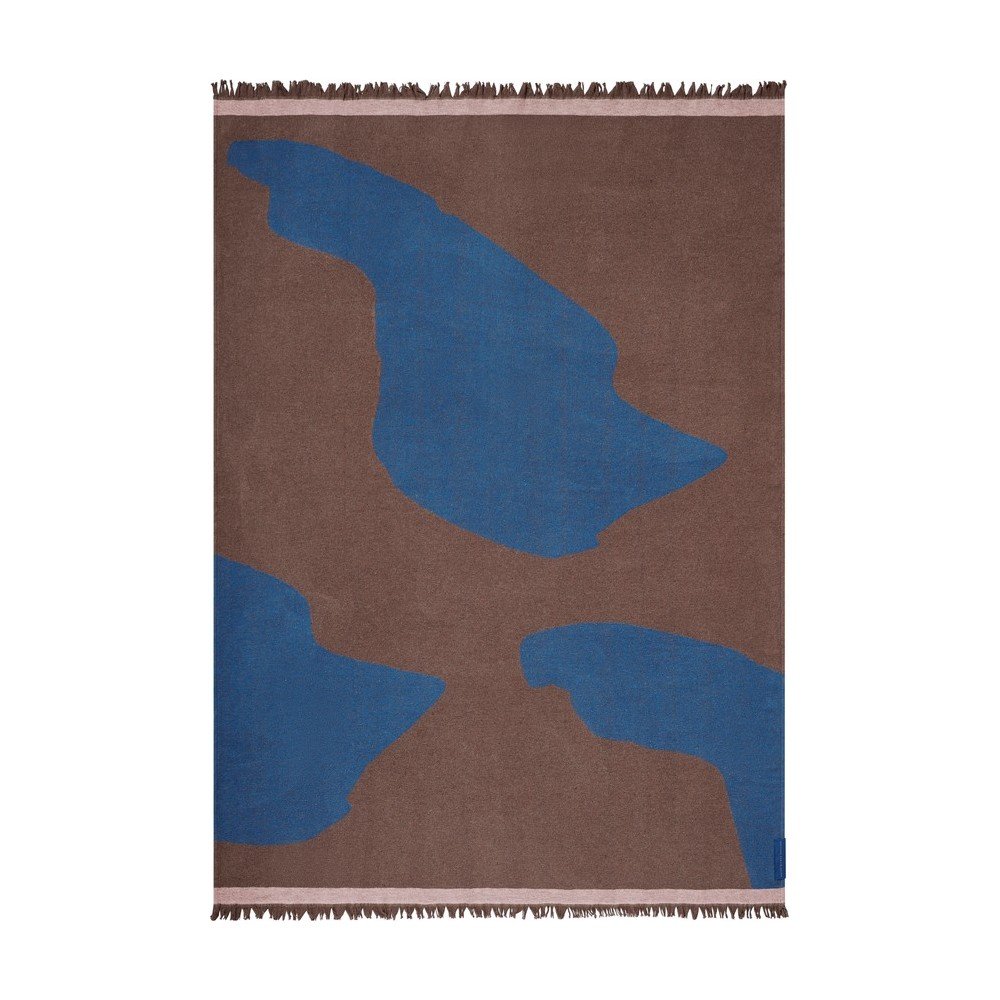 Borvörös-kék újrahasznosított pamut TV nézős takaró 130x175 cm Studio – Mette Ditmer Denmark