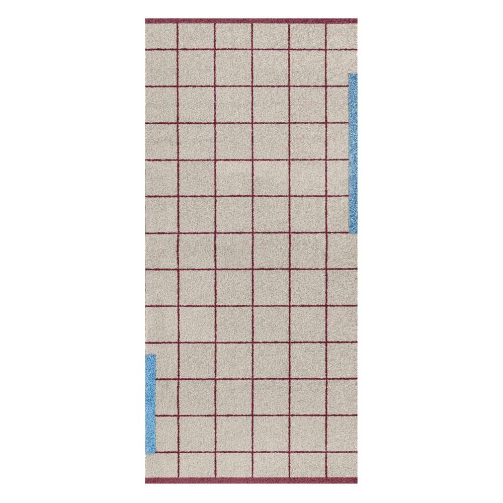 Borvörös-szürke szőnyeg 70x150 cm Network – Mette Ditmer Denmark