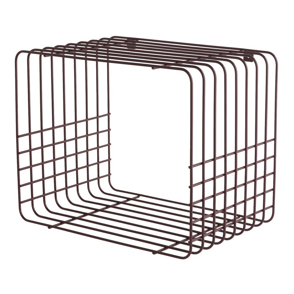 Borvörös többszintes fém fali polc 38 cm Wire – Mette Ditmer Denmark