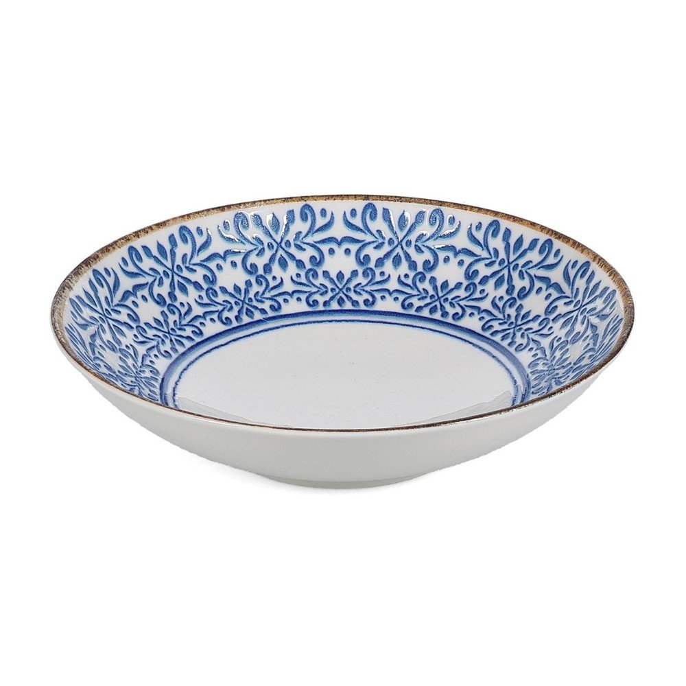 Fehér-kék porcelán leveses tálka 1 l Azul – BonBistro