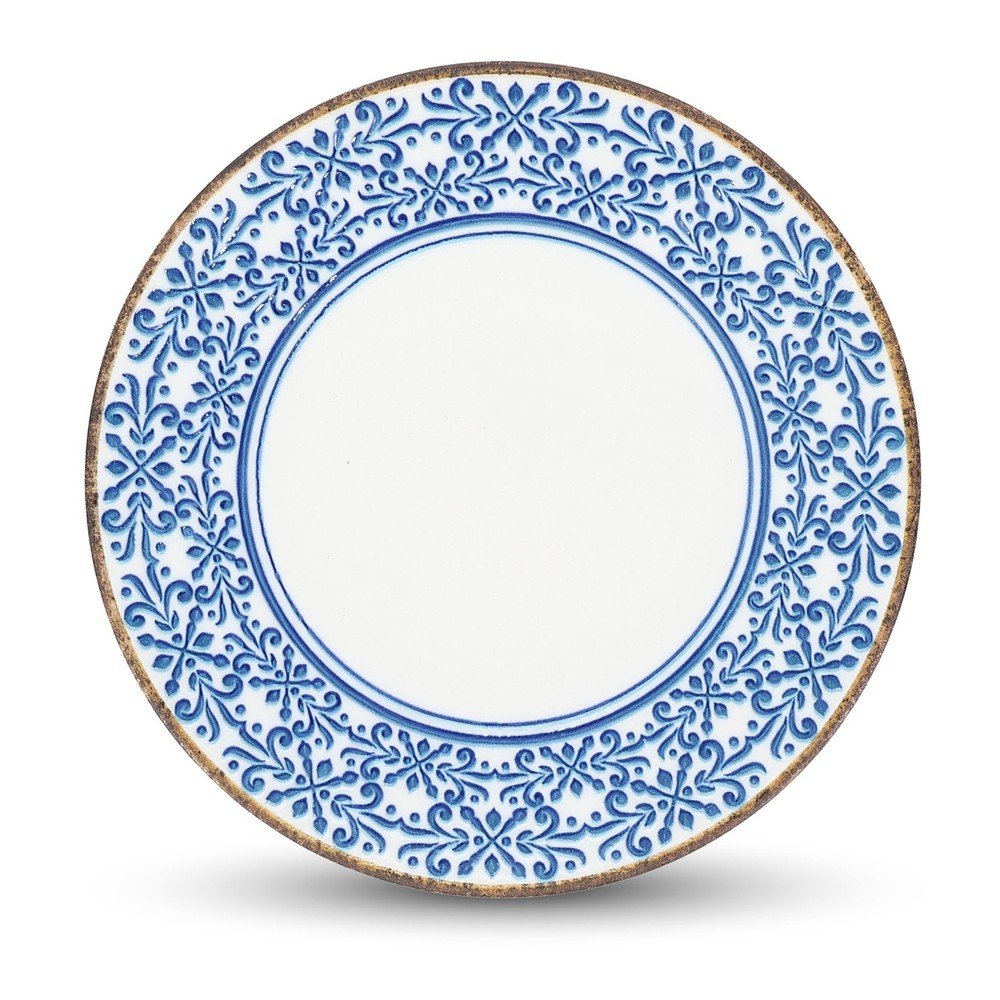 Fehér-kék porcelán tányér ø 25 cm Azul – BonBistro