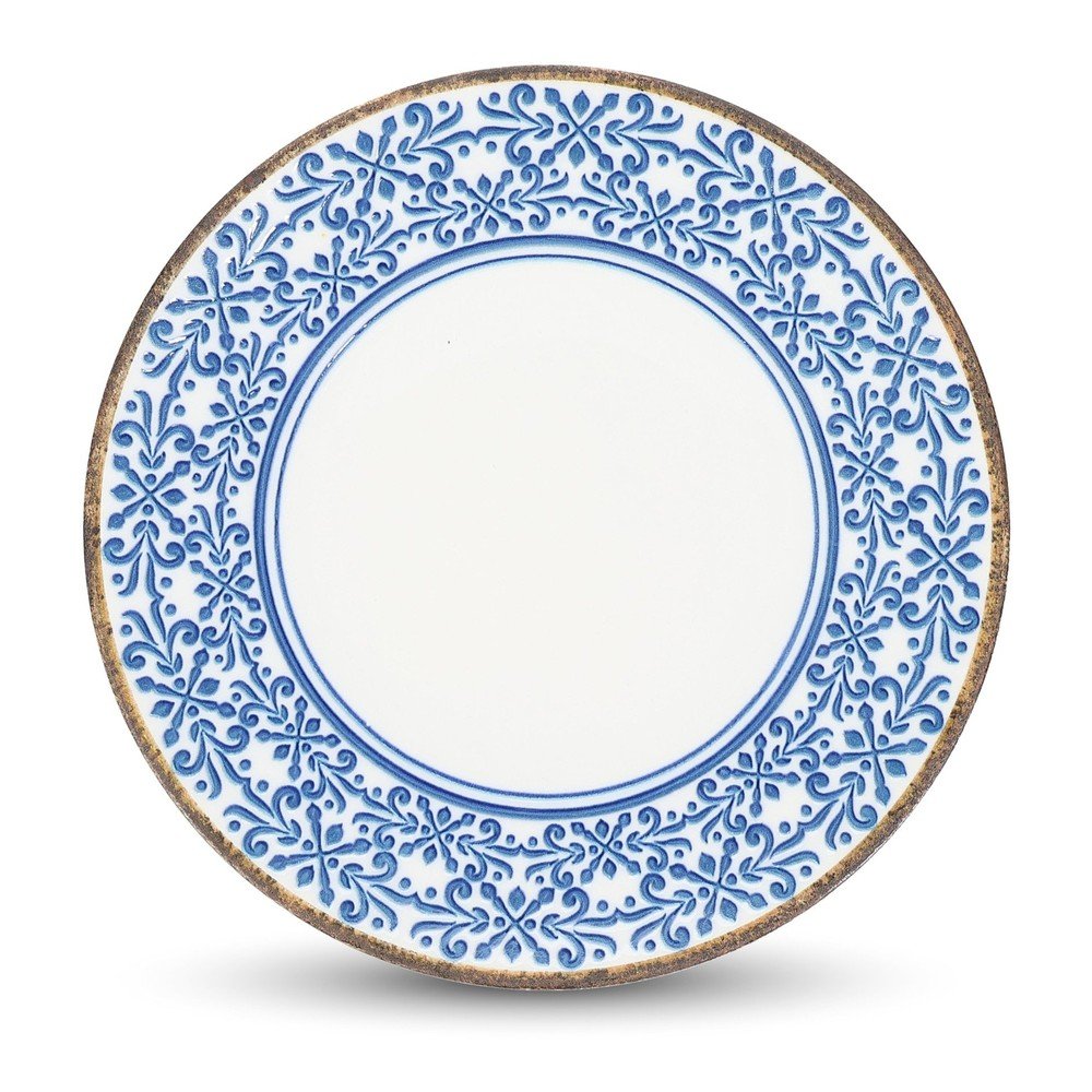 Fehér-kék porcelán tányér ø 27 cm Azul – BonBistro