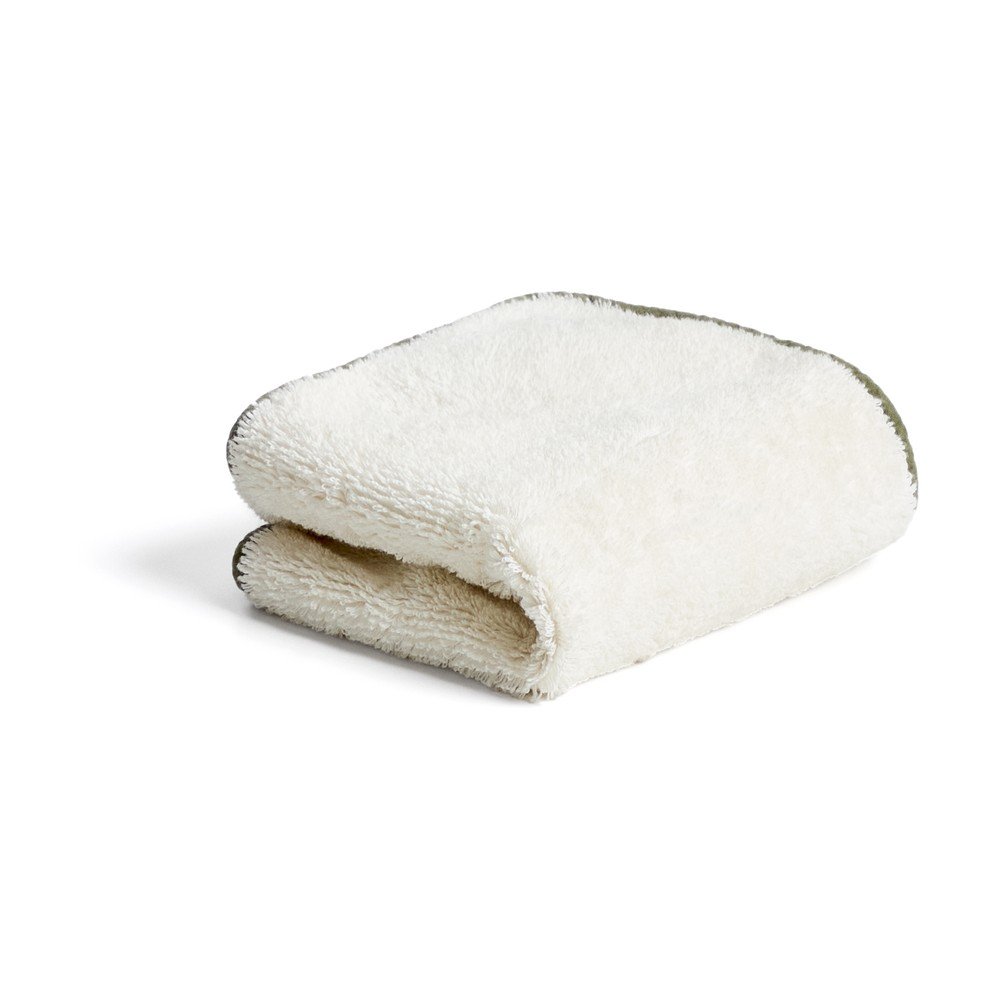 Fehér-zöld frottír pamut törölköző 30x50 cm Sedora – Kave Home