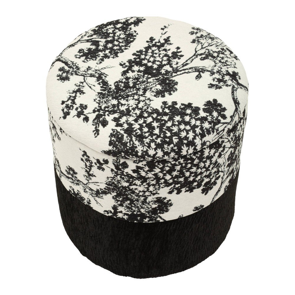 Fekete-fehér puff Oriental Style – Mauro Ferretti
