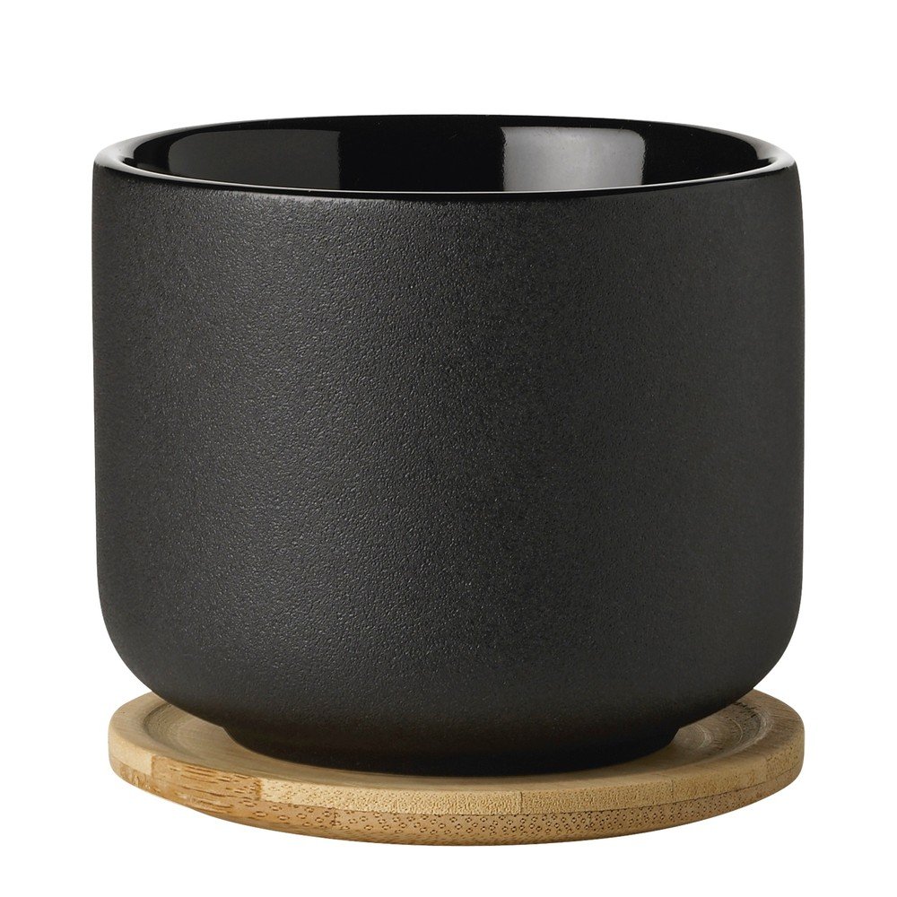 Fekete kőedény csésze cappucinóhoz 200 ml Theo – Stelton