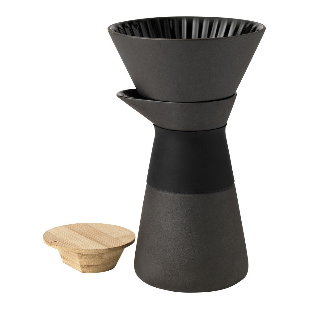 Fekete kőedény kotyogós kávéfőző 600 ml Theo – Stelton