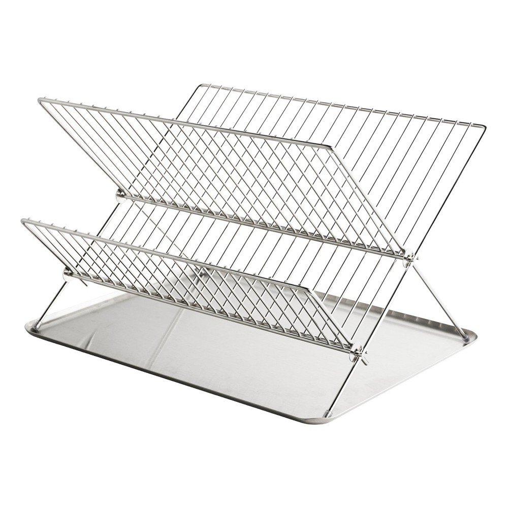 Fényes ezüstszínű fém kétszintes edényszárító 41x31 cm Dry-It – Mette Ditmer Denmark