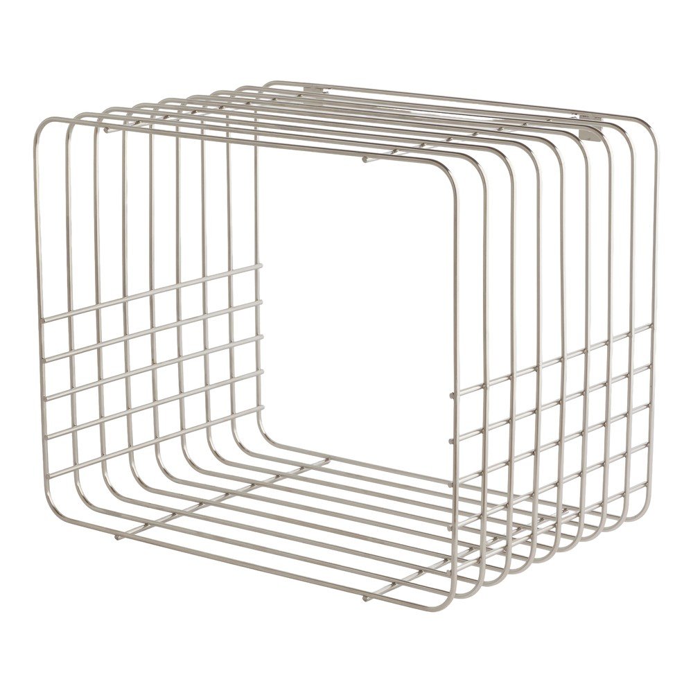 Fényes ezüstszínű többszintes fém fali polc 38 cm Wire – Mette Ditmer Denmark