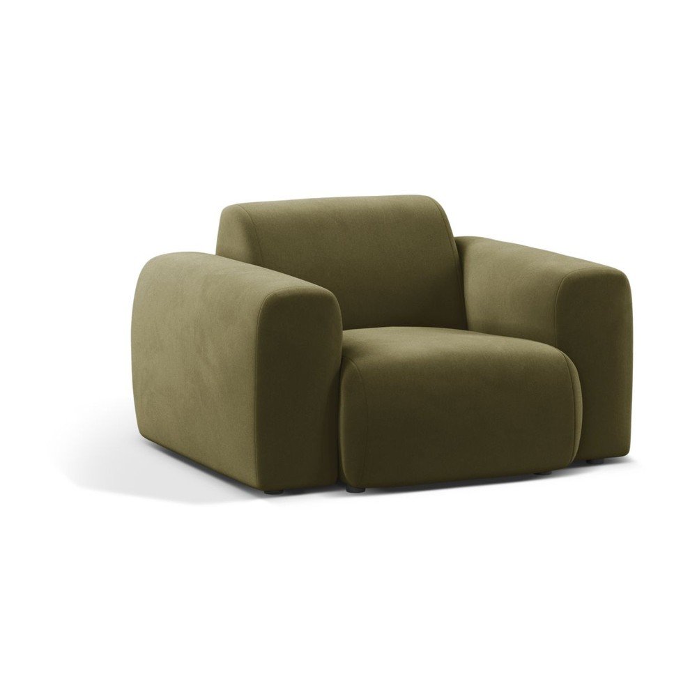Khaki bársony fotel Molino – Micadoni