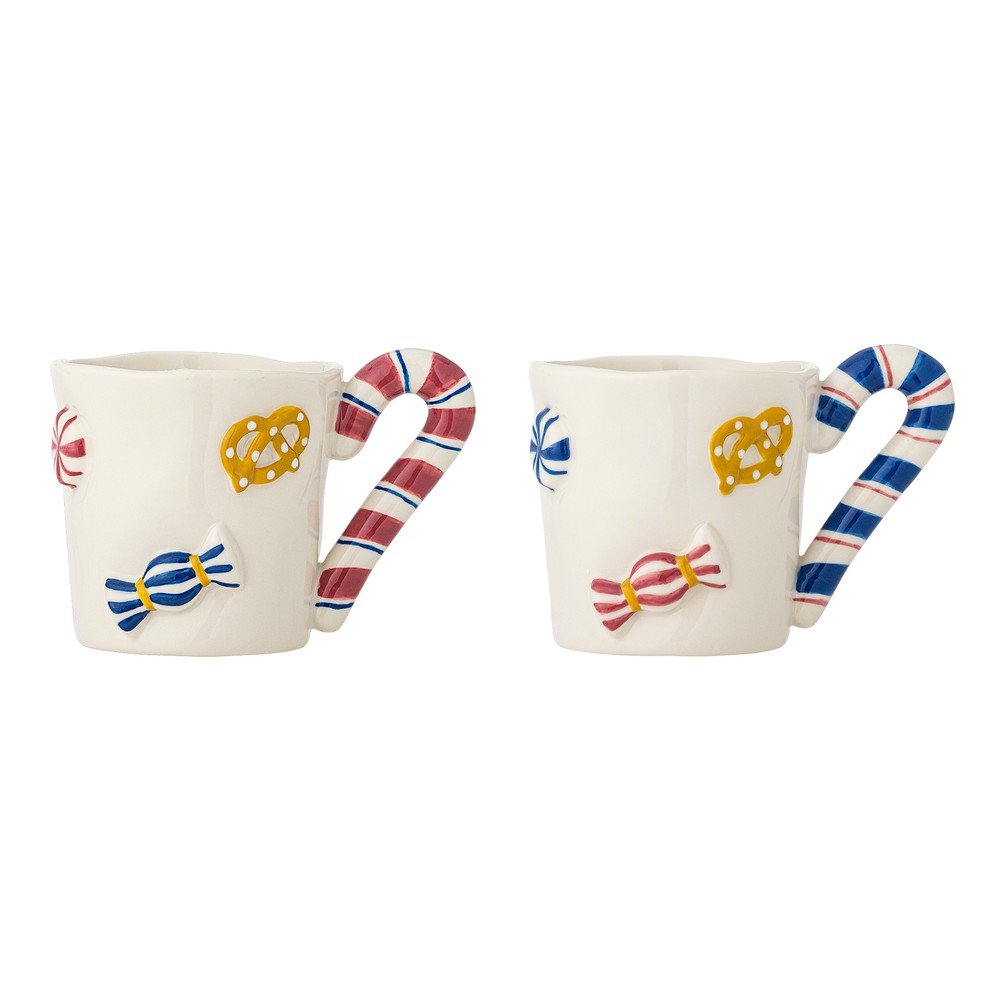 Kőedény csésze szett 2 db-os karácsonyi mintával 264 ml Candice – Bloomingville