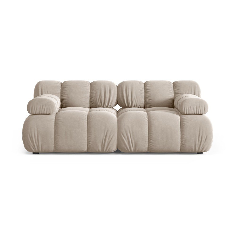 Krémszínű bársony moduláris kanapé 188 cm Bellis – Micadoni