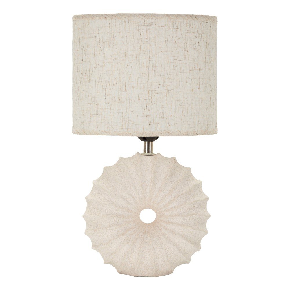 Krémszínű kerámia asztali lámpa textil búrával (magasság 40 cm) Anemone – Mauro Ferretti