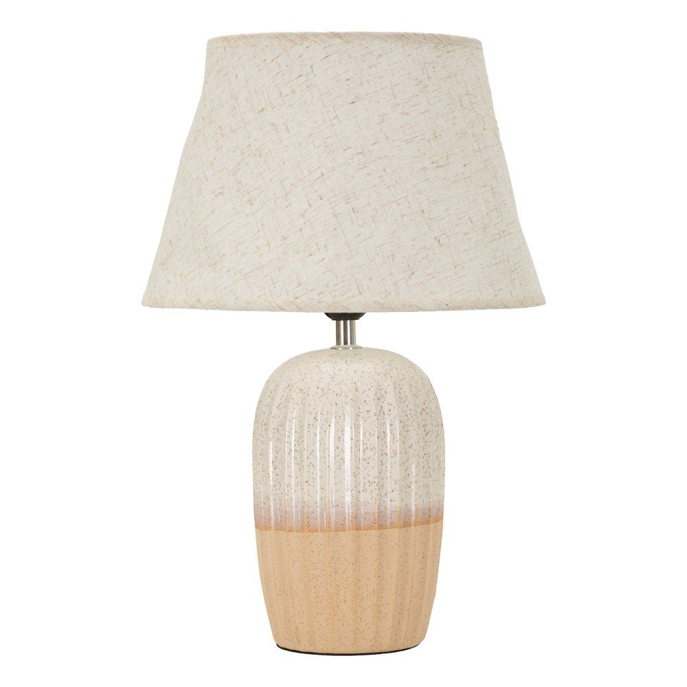Krémszínű kerámia asztali lámpa textil búrával (magasság 44 cm) Japandi – Mauro Ferretti