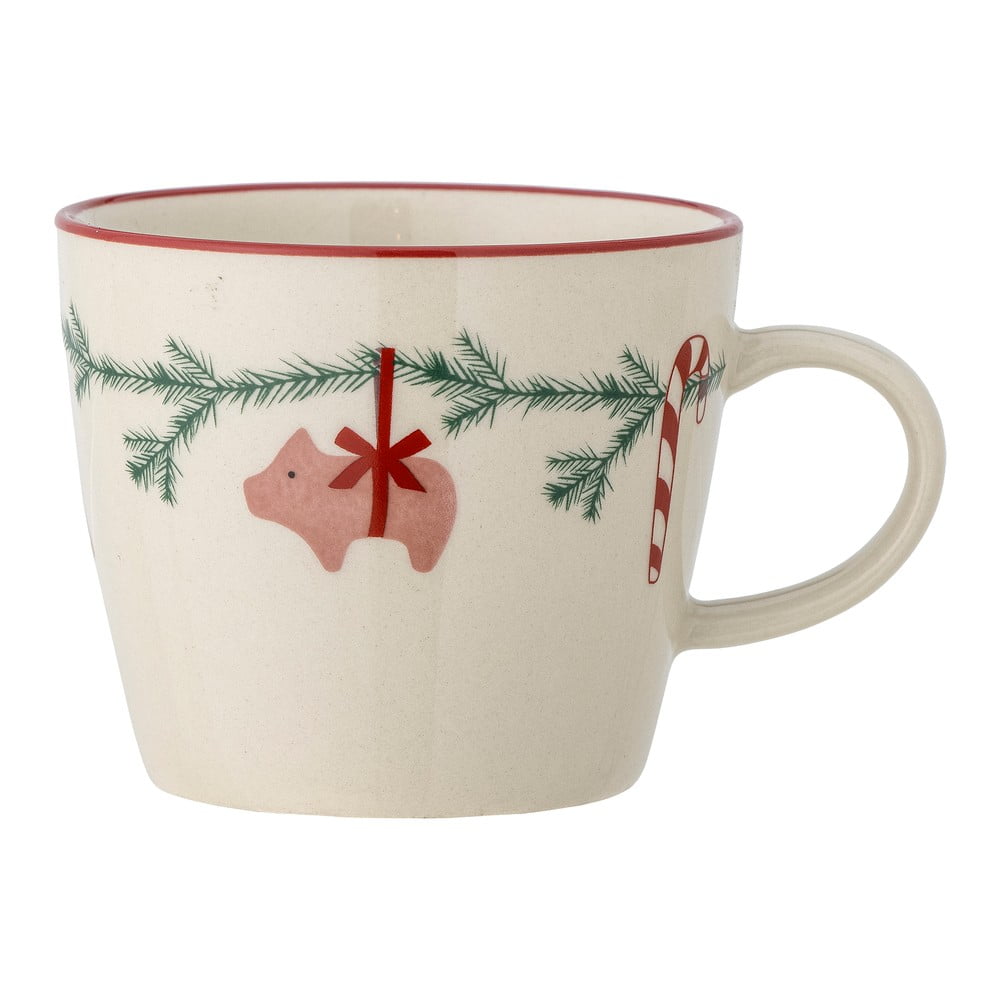 Krémszínű kőedény bögre karácsonyi mintával 380 ml Yule – Bloomingville