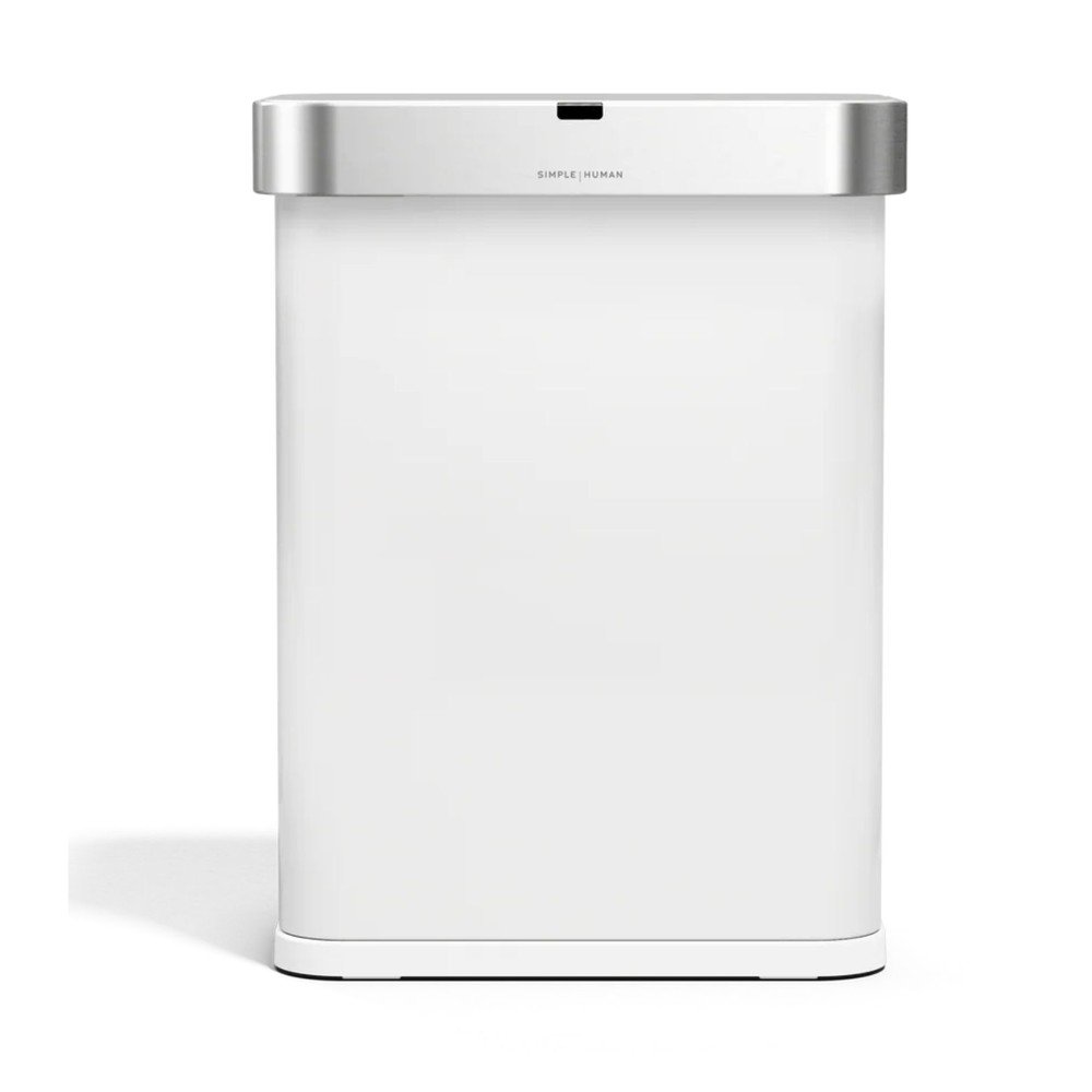 Matt fehér acél érintésmentes szemetes 58 l Sensor – simplehuman