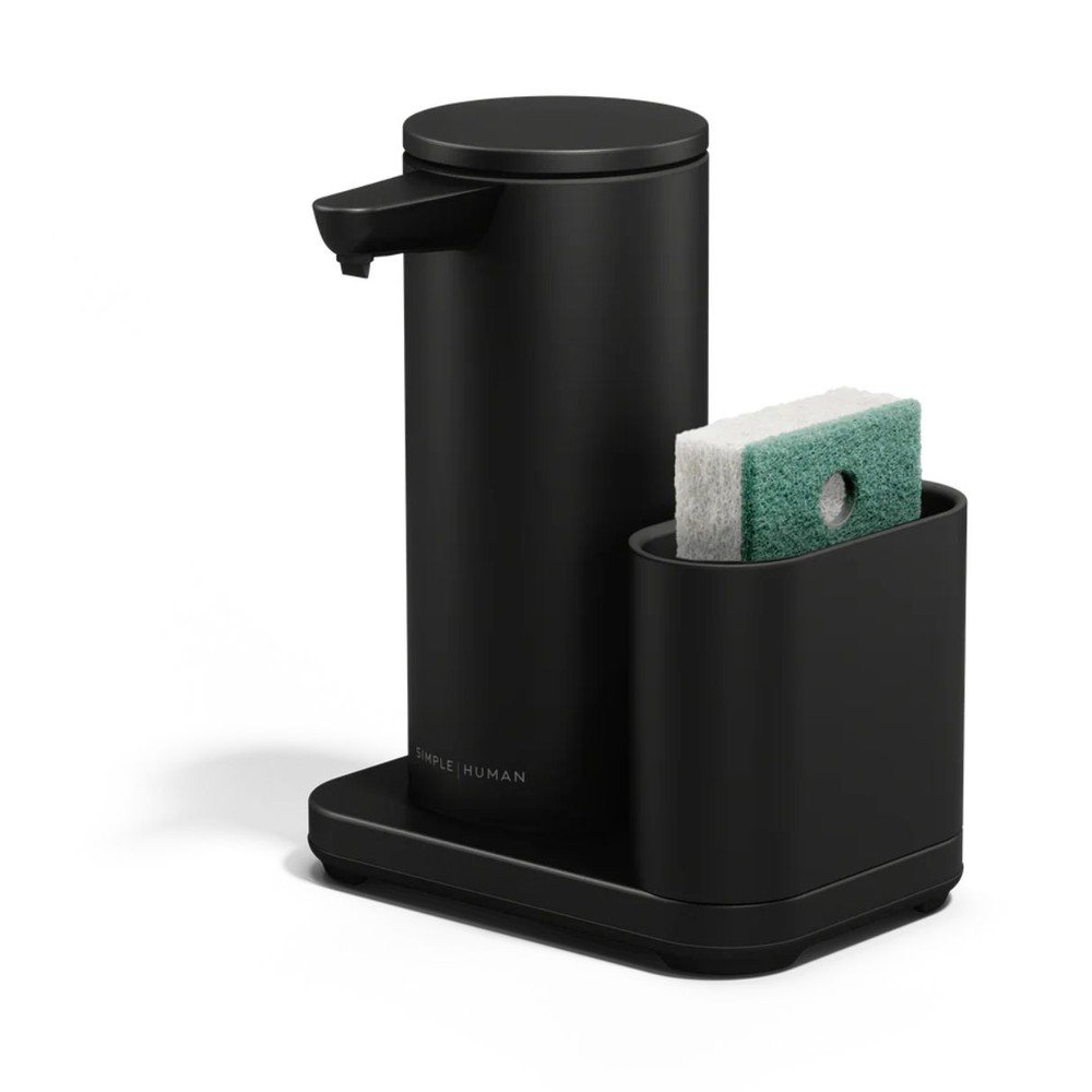Matt fekete automata fém mosogatóeszköz tartó – simplehuman