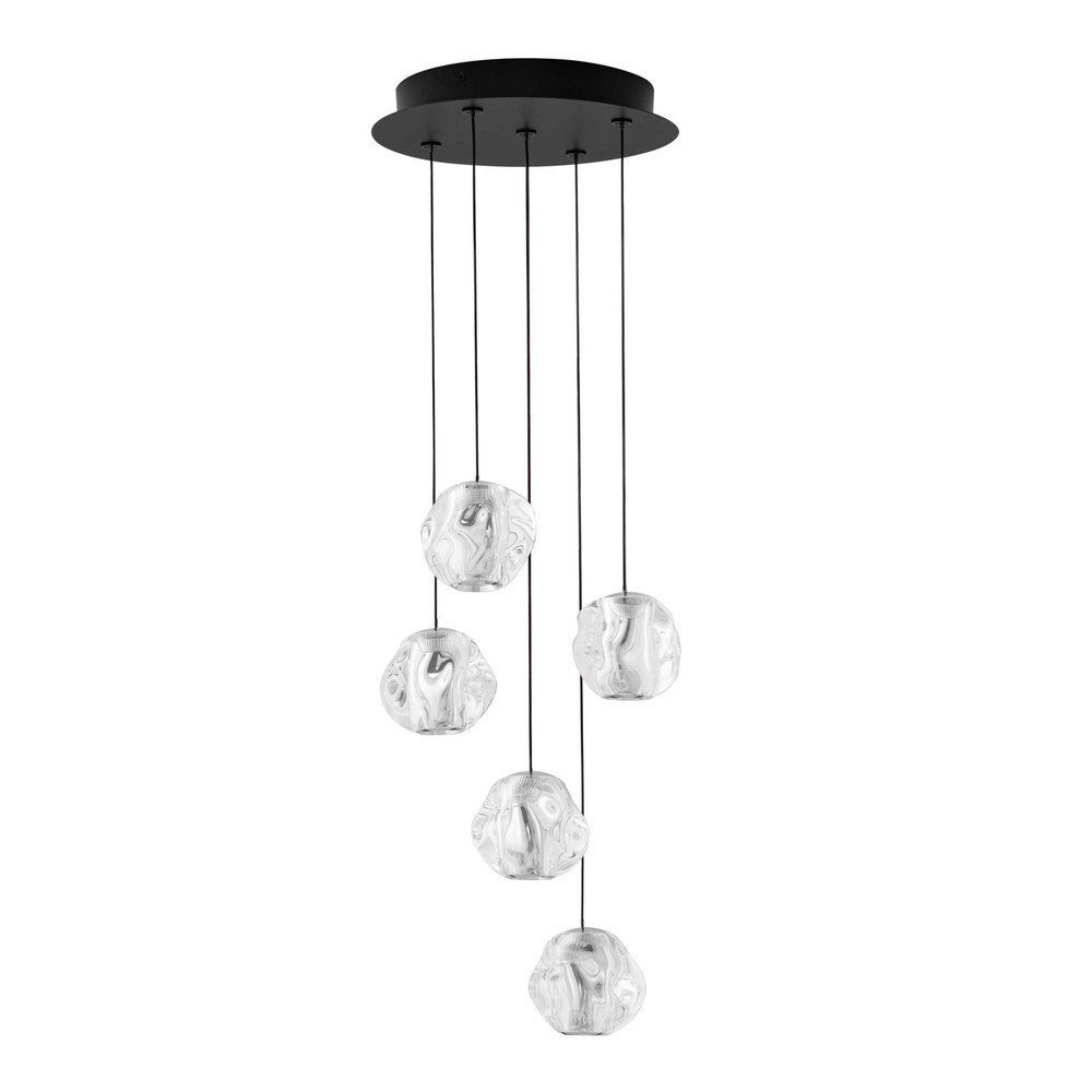 Matt fekete fém LED dimmelhető függőlámpa akrilüveg búrával ø 30 cm Ifos – Nova Luce