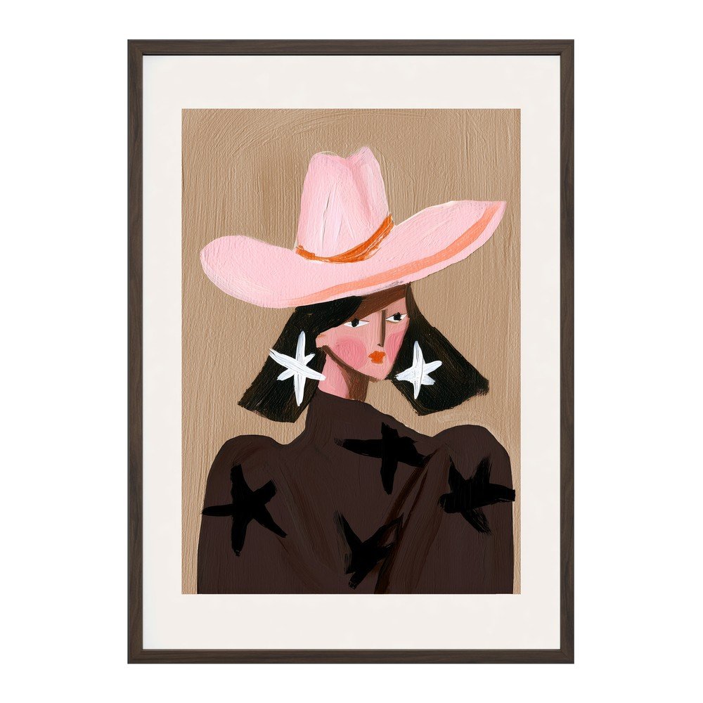 Nyomtatott keretezett kép 50x70 cm Cowgirl – Styler