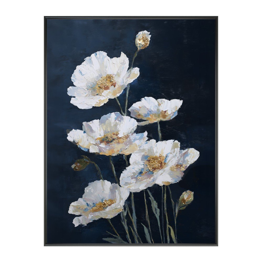 Nyomtatott keretezett kép 60x80 cm White Poppies – Styler