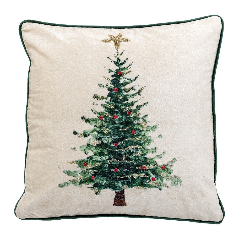 Pamut-viszkózkeverék díszpárna karácsonyi mintával 45x45 cm Evelin – Bloomingville