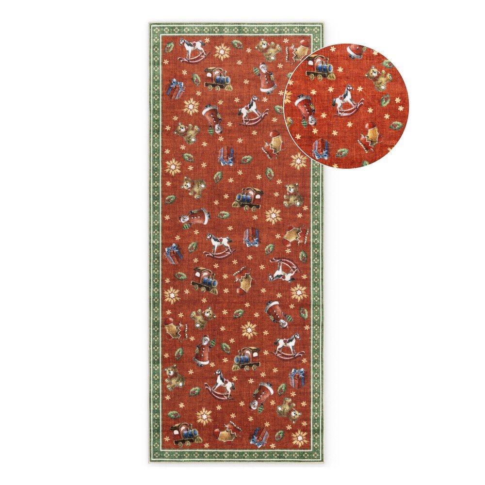 Piros-zöld futószőnyeg karácsonyi mintával 80x200 cm Toy's Delight Nostalgic Noel Red Green – Villeroy&Boch