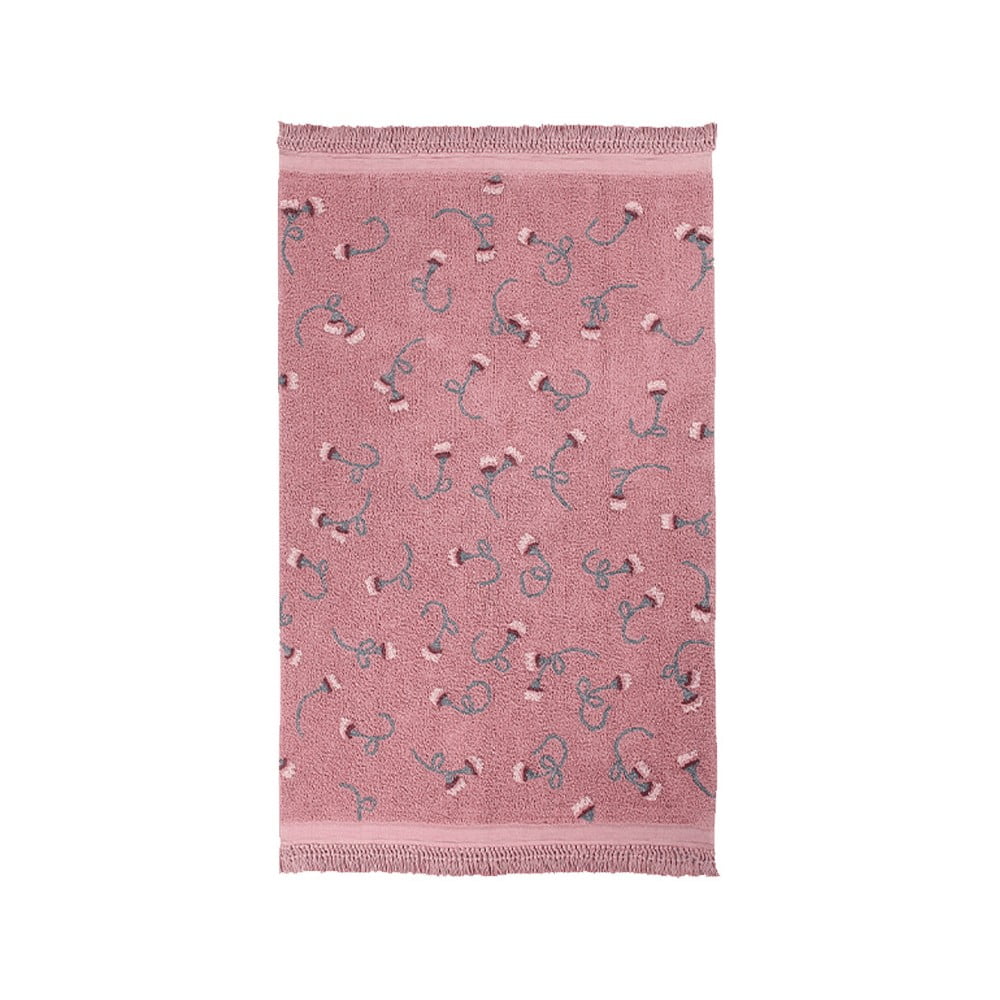 Rózsaszín mosható kézi szövésű pamut gyerek szőnyeg 140x210 cm English Garden Ash Rose – Lorena Canals