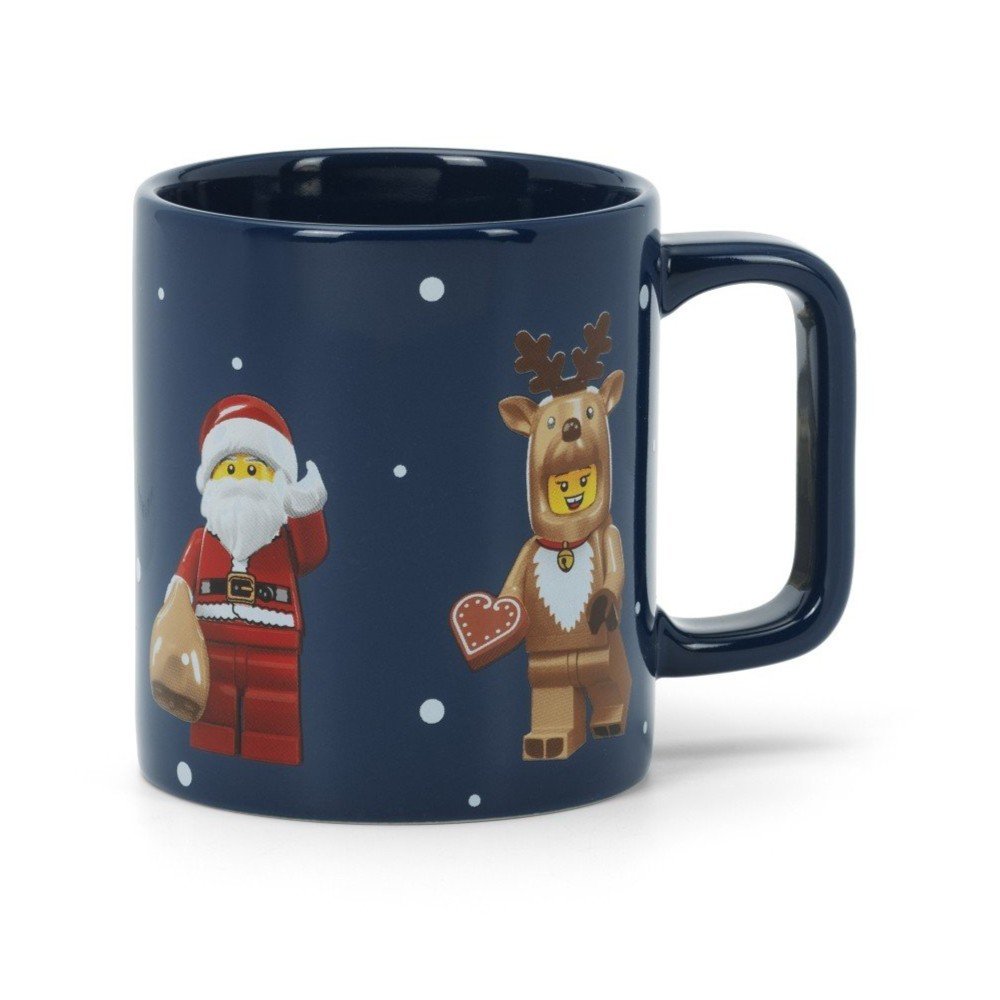 Sötétkék kerámia gyerek bögre 300 ml Christmas Minifigures – LEGO®