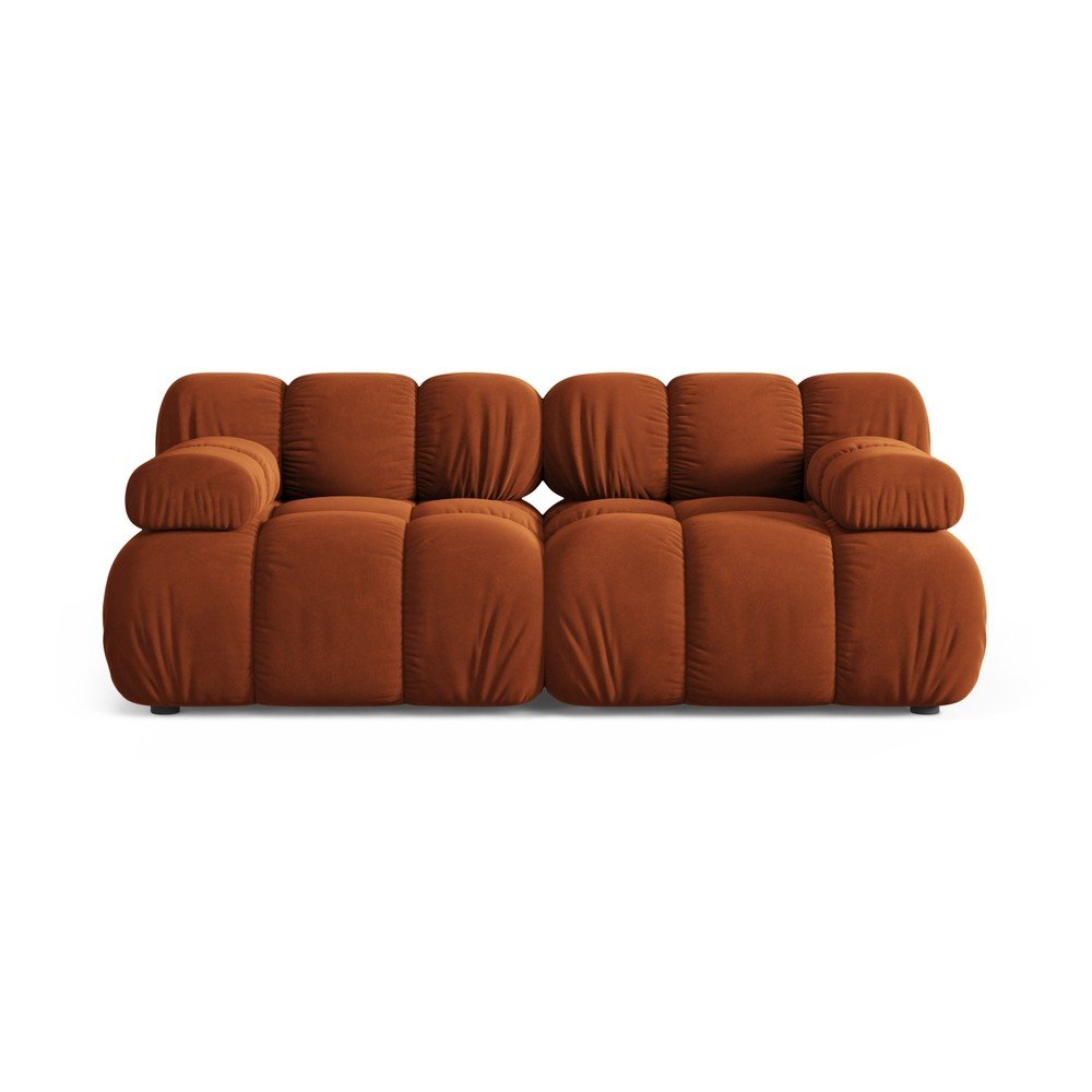 Terrakotta színű bársony moduláris kanapé 188 cm Bellis – Micadoni