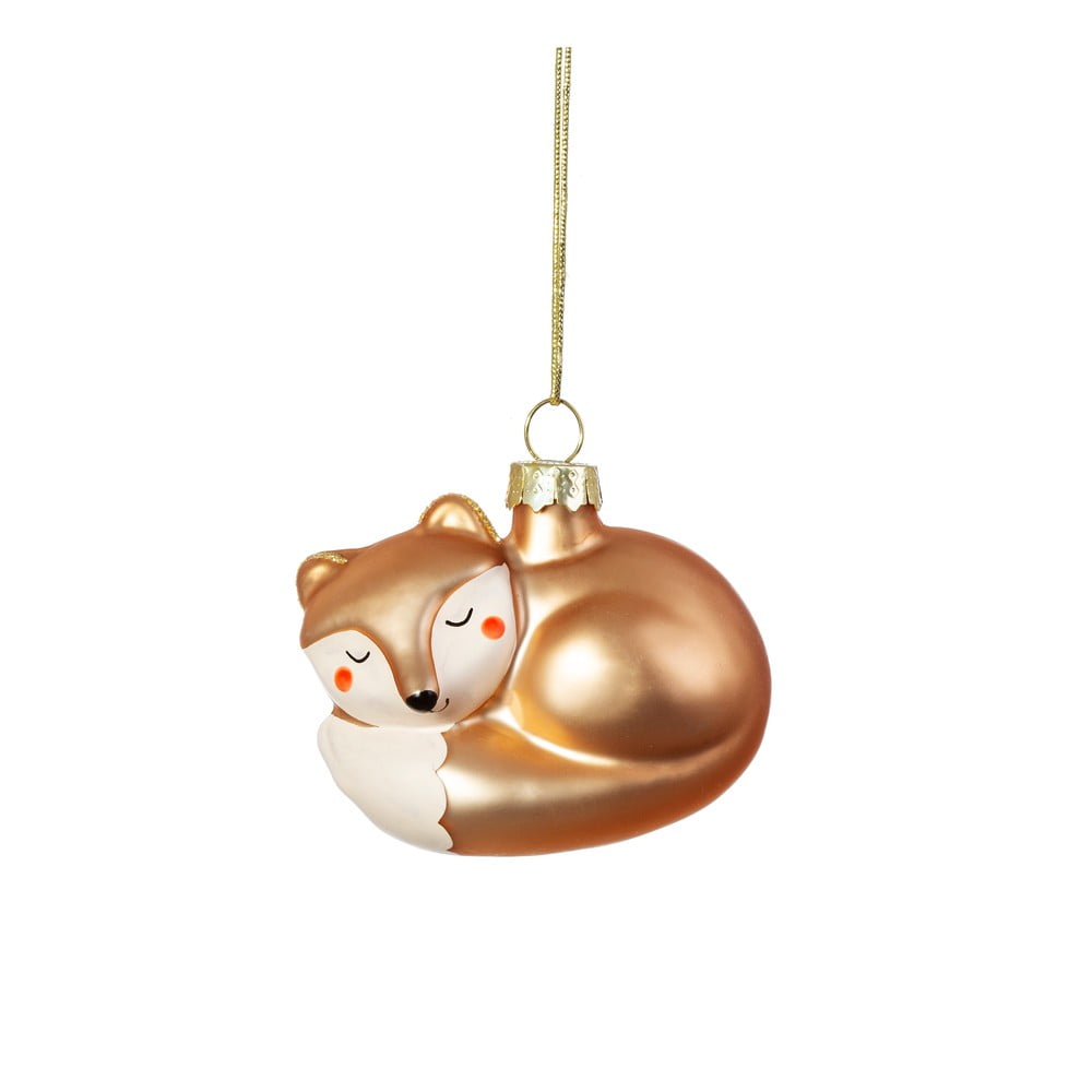 Üveg kézzel készített karácsonyfadísz 5 cm Baby Fox – Sass & Belle