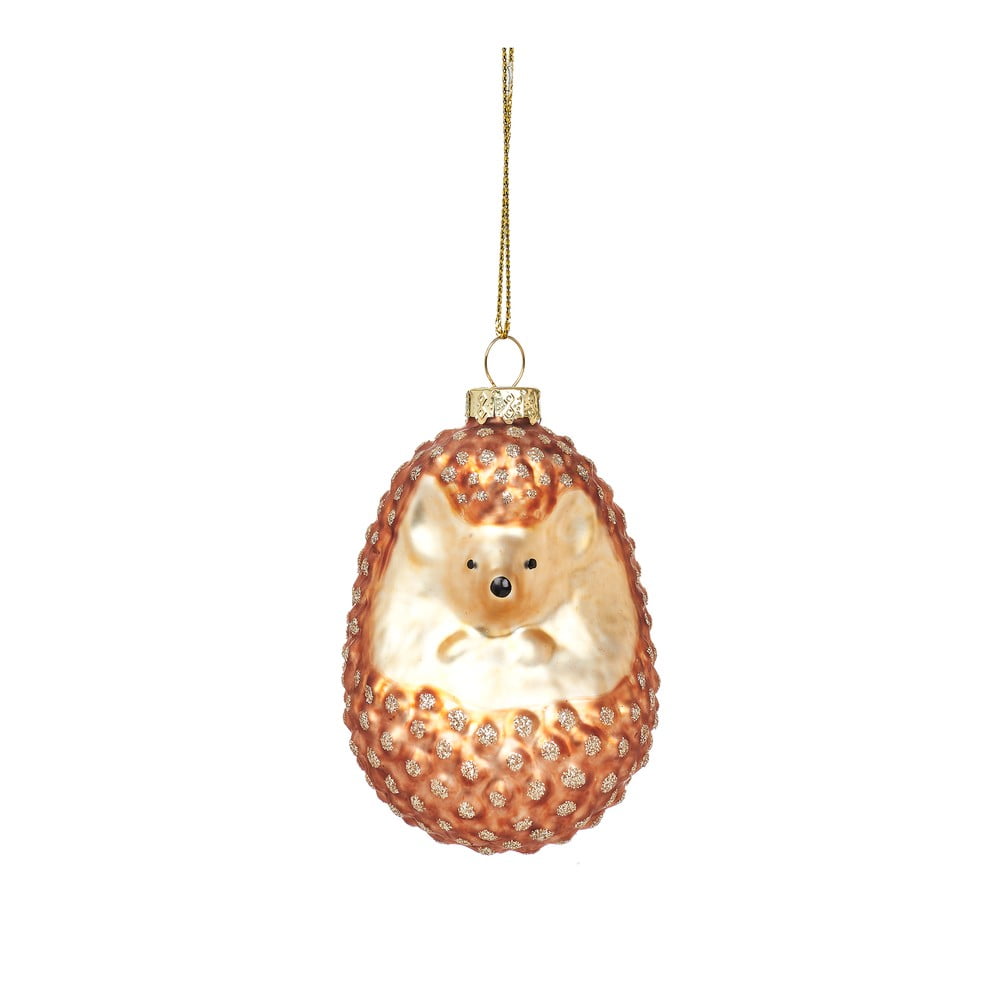 Üveg kézzel készített karácsonyfadísz 8 cm Hedgehog – Sass & Belle