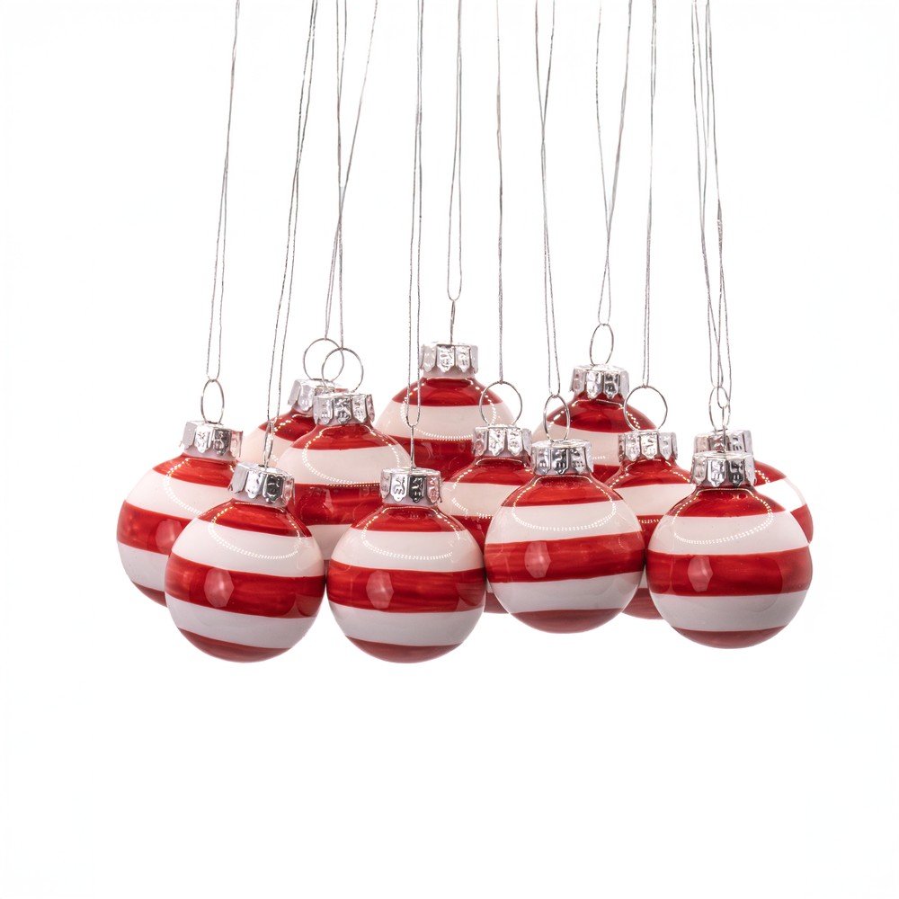 Üveg kézzel készített karácsonyfadísz készlet 12 db-os ø 3 cm Mini Bauble – Sass & Belle