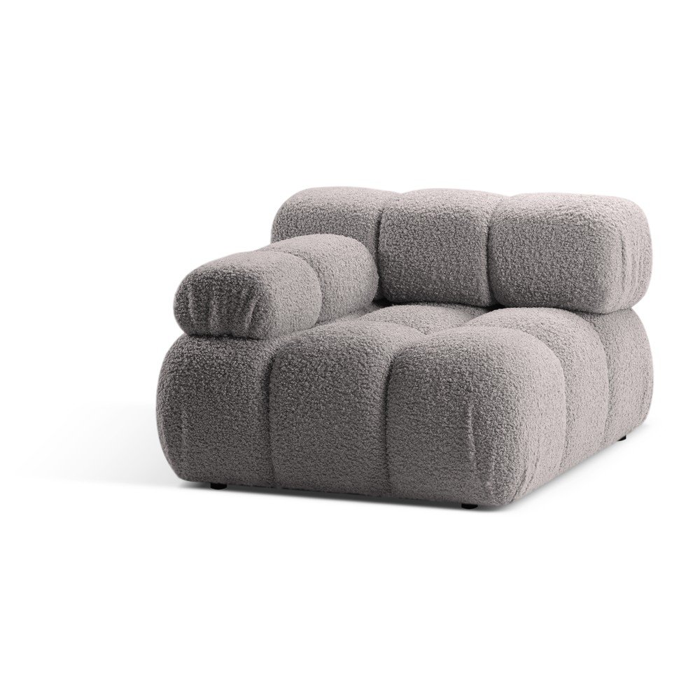 Világosszürke buklé kanapé modul (bal oldali) Bellis – Micadoni Home