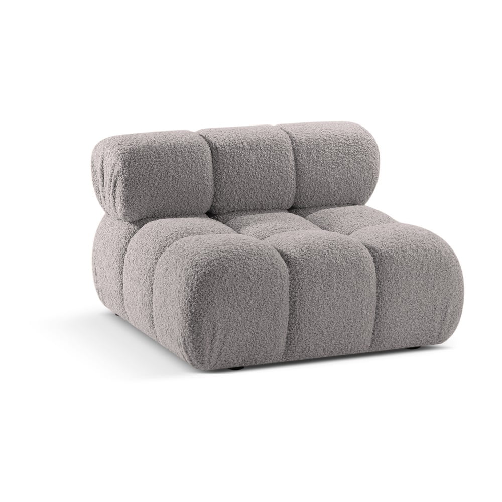 Világosszürke buklé kanapé modul (középső rész) Bellis – Micadoni Home
