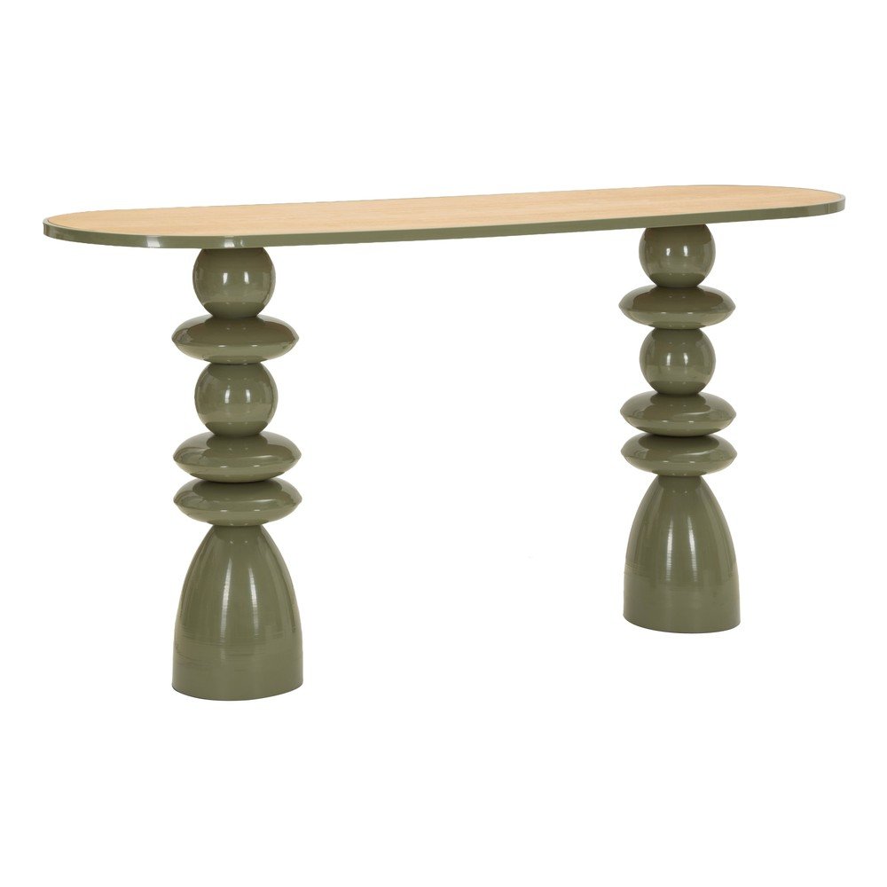 Zöld fém konzolasztal 45x150 cm Metal Console – Mauro Ferretti