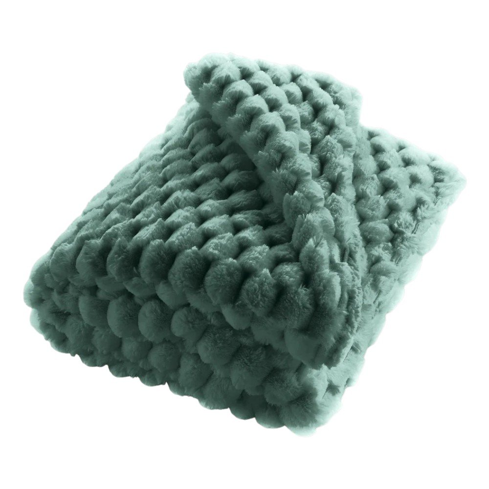 Zöld mikroplüss takaró 180x220 cm Frosty – douceur d'intérieur