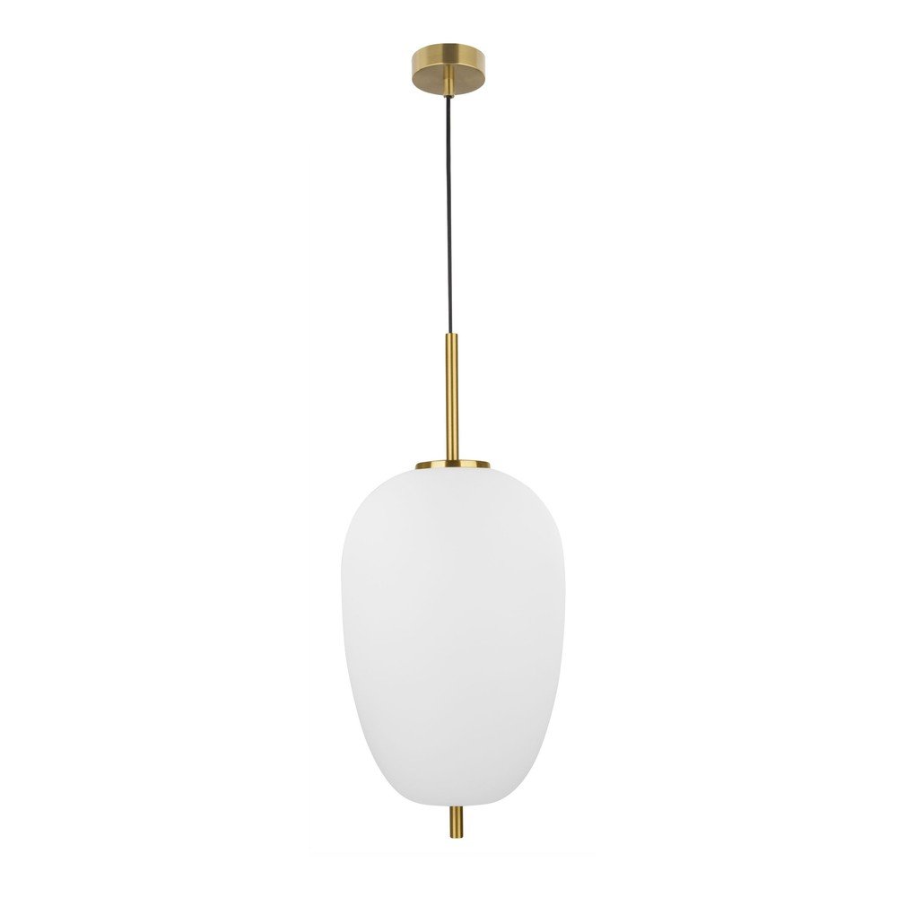 Fehér-sárgaréz színű üveg függőlámpa ø 27 cm Lato – Nova Luce
