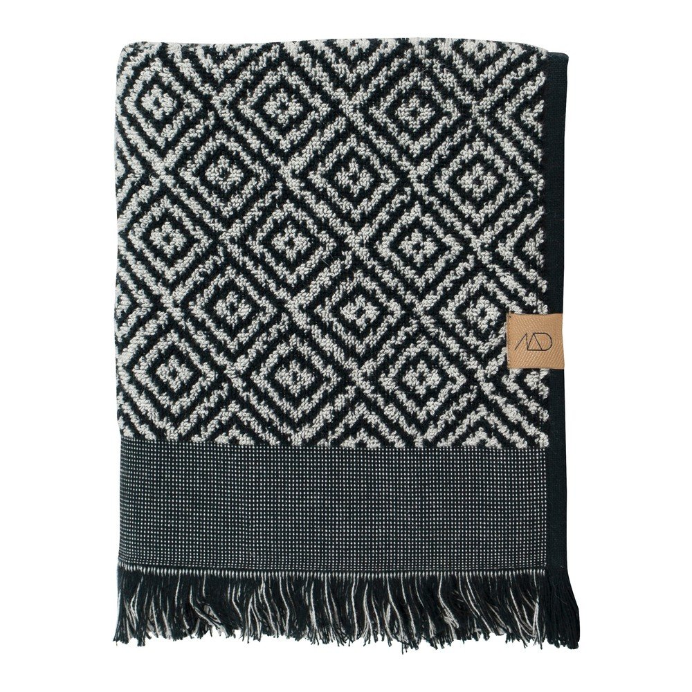 Fekete-fehér pamut törölköző 50x95 cm Morocco – Mette Ditmer Denmark