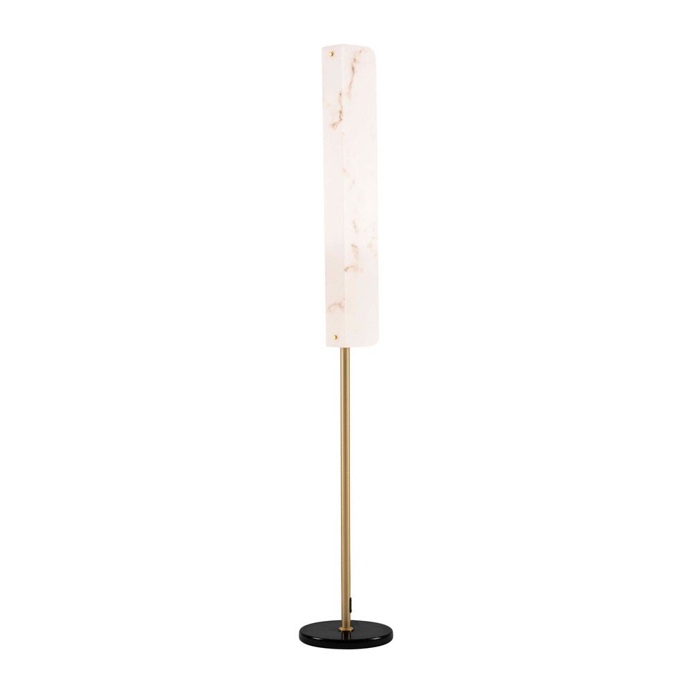 Krémszínű-sárgaréz színű LED állólámpa márvány dekorral (magasság 160 cm) Aider – Nova Luce
